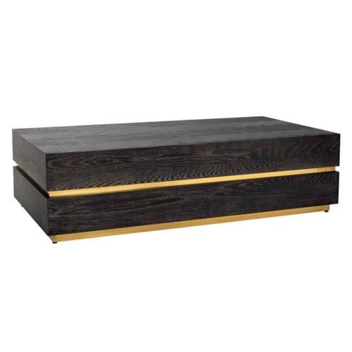 Gold herringbone box coffee table